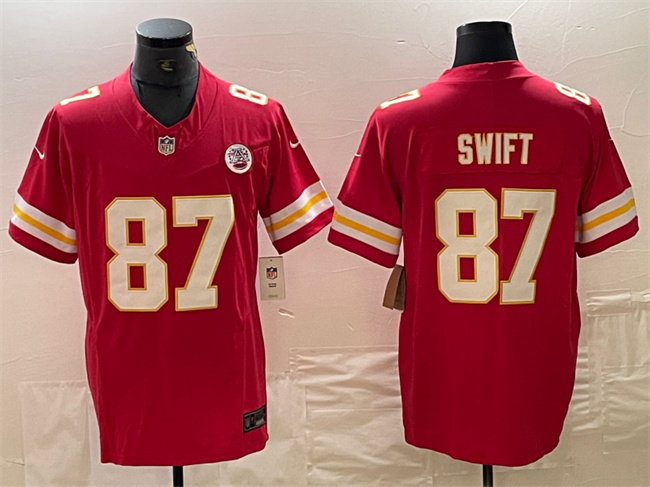 Men's Kansas City Chiefs #87 Taylor Swift Red F.U.S.E. Vapor Untouchable Limited Stitched Football Jersey